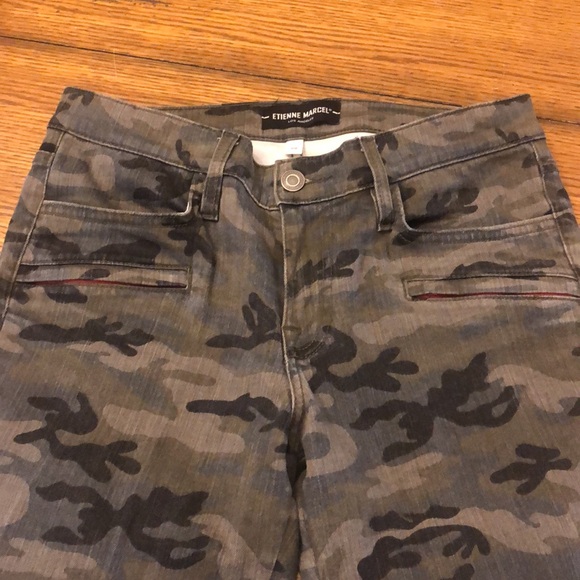 Etienne Marcel Camo Skinny Leg Women’s Size 29 Pants jeans red zipper Denim - Picture 14 of 16